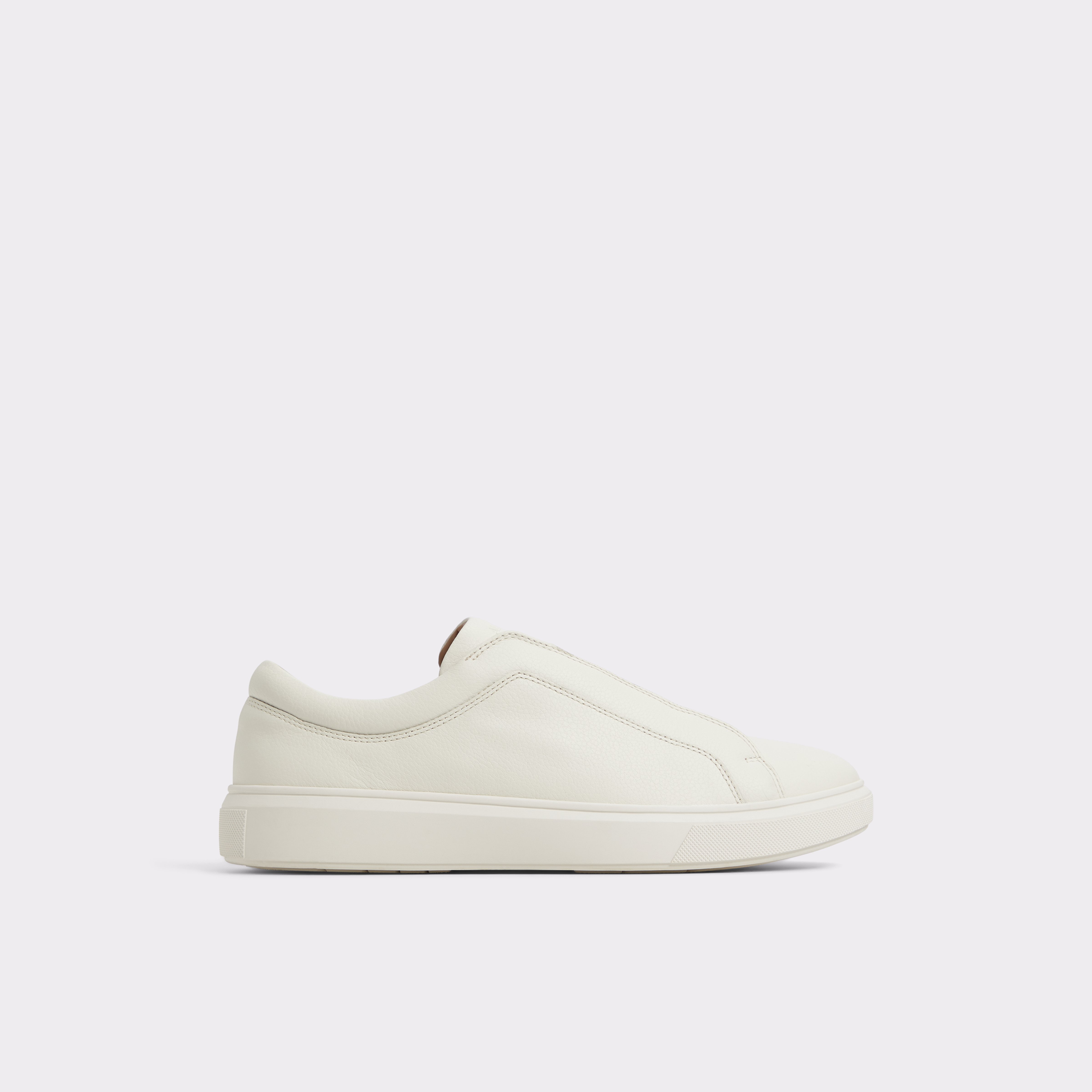 Beige Tumbled Leather Slip-On Sneaker | Abbott - SOLZ2038