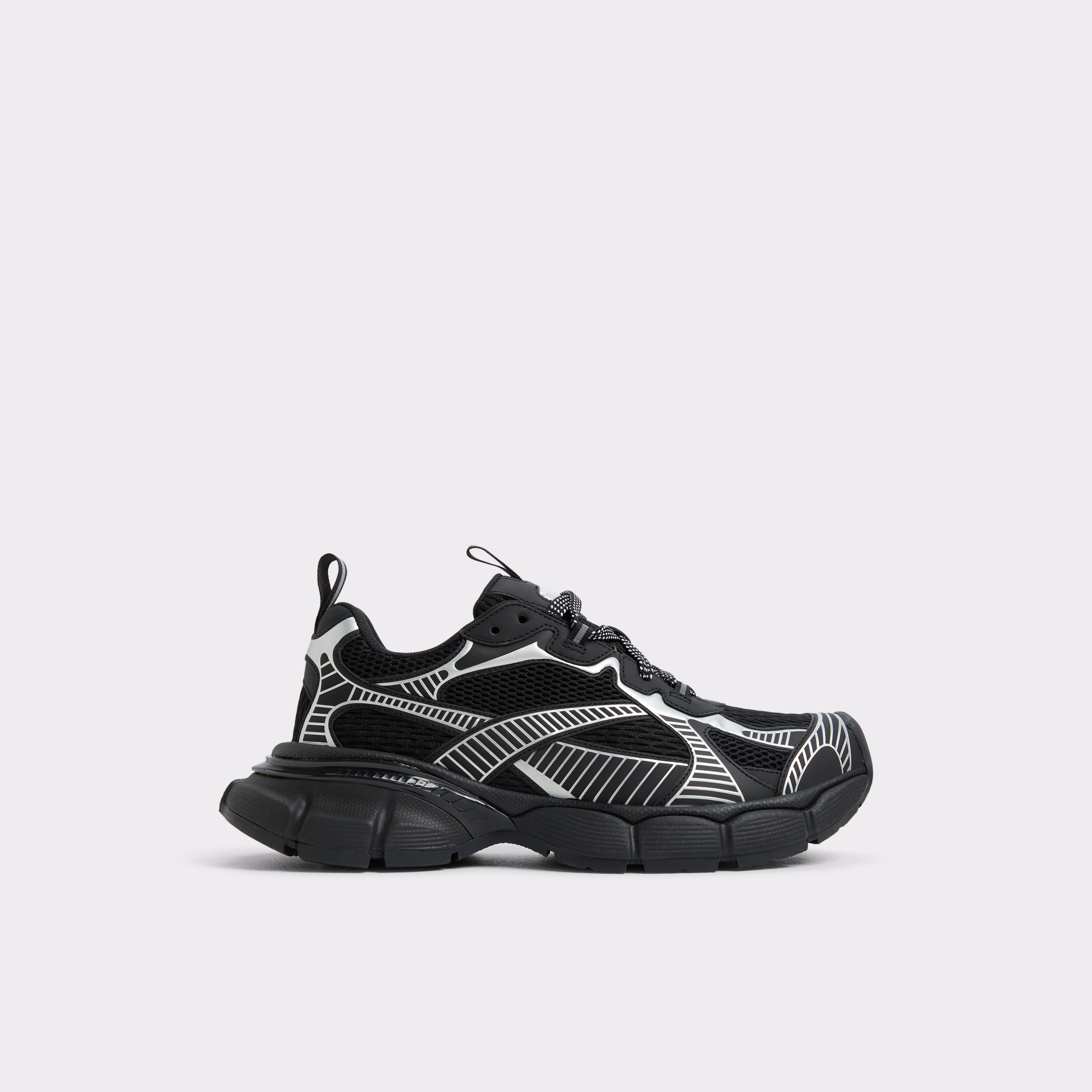 Black Oxford-Style Sneaker with Mixed Materials | Jensen - SOLZ5402