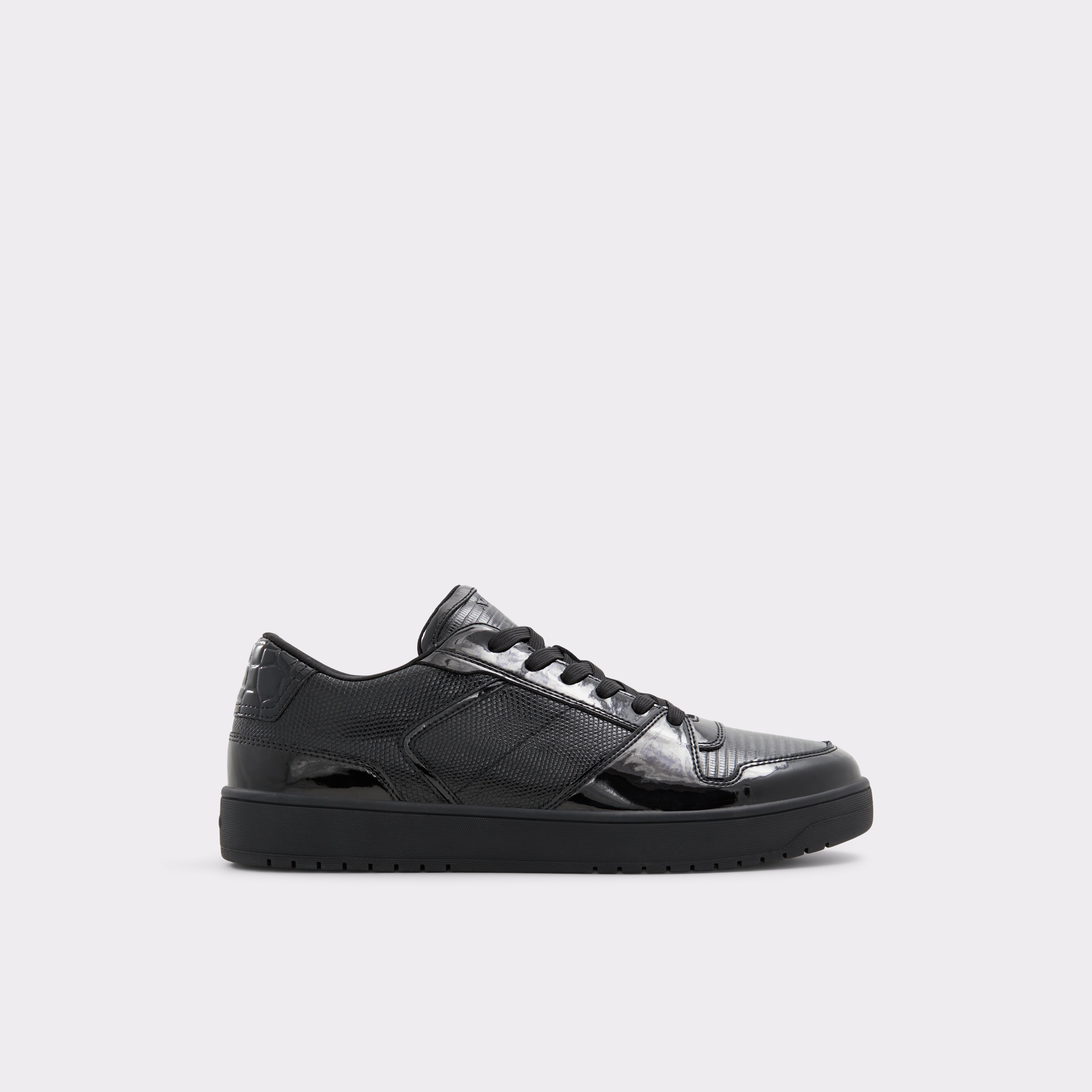 Black Patent Leather Cup Sole Low Top Sneaker | Zethan - SOLZ7195