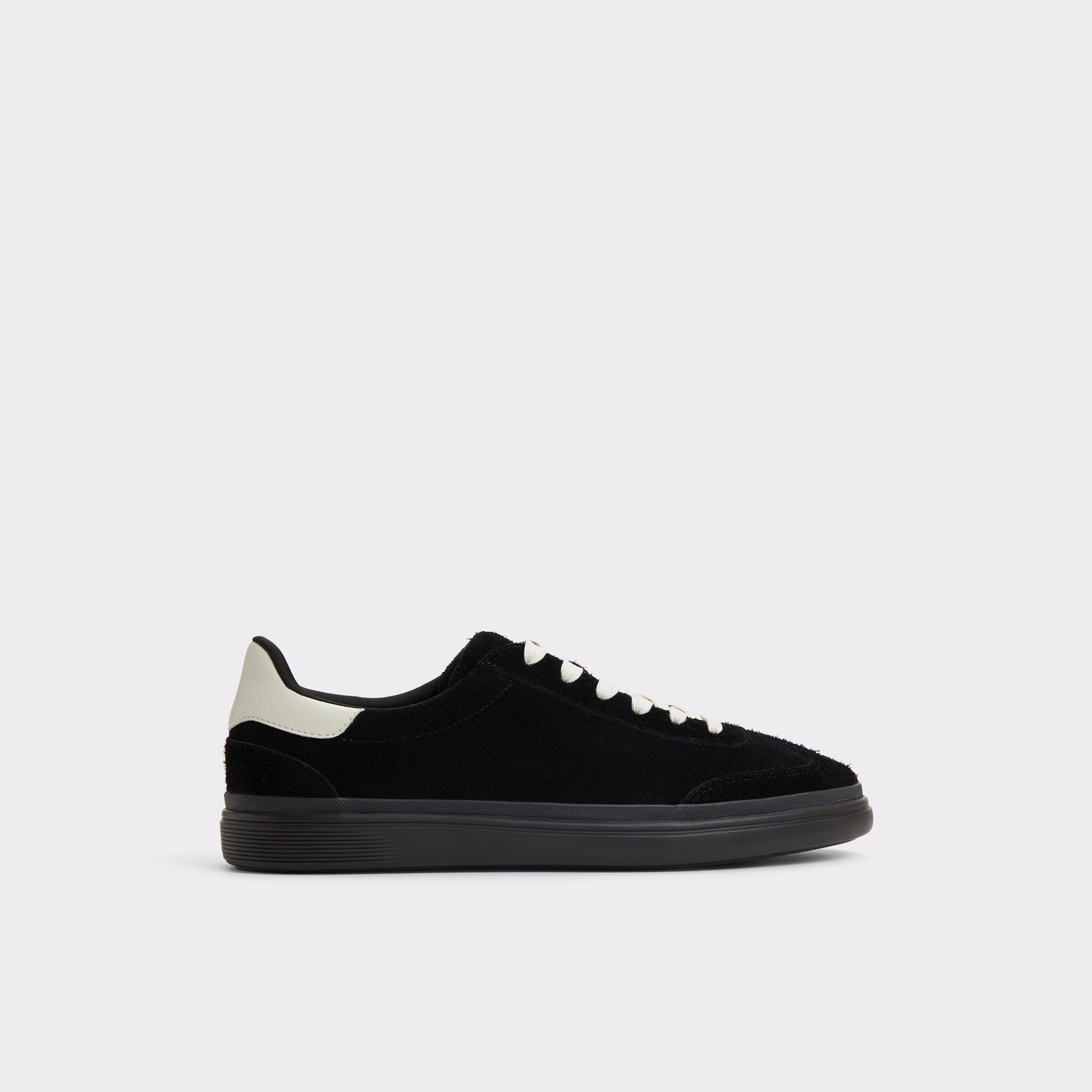 Black Suede Cup Sole Low-Cut Sneaker | Lido - SOLZ2088